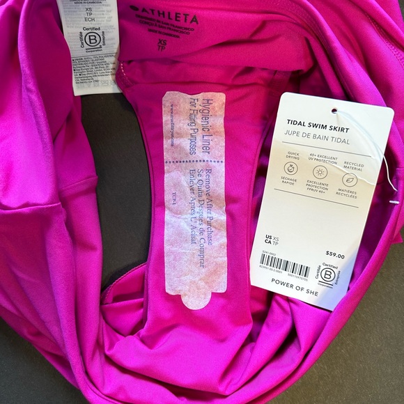 SALE✨ Athleta pink bikini skirt triangle top set XS NWT - Picture 3 of 16